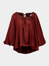 Zimmermann Merlot Aster Gathered Silk Blouse