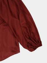 Zimmermann Merlot Aster Gathered Silk Blouse