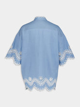 Zimmermann Junie Embroidered Blue Blouse