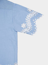 Zimmermann Junie Embroidered Blue Blouse