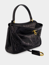 Balenciaga Black Croco Rodeo Mini Leather Handbag