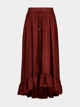 Zimmermann Merlot Aster Silk Maxi Skirt