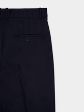 Saint Laurent Marine Blue High-Rise Tailored Wool Pants