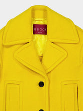 Gucci Dusty Yellow Wool Buttoned Coat