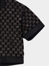 Gucci Black Wool Lamé GG Crystal Top