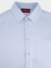 Gucci Light Blue GG Silk Jacquard Shirt