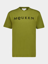 McQueen Olive Flocked Logo T-Shirt