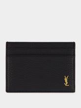 Saint Laurent Black Tiny Cassandre Leather Card Case