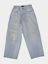 Balenciaga Light Blue Baggy Denim Distressed Jeans