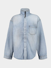 Balenciaga Light Blue Denim Zip-Up Shirt