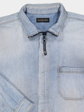 Balenciaga Light Blue Denim Zip-Up Shirt