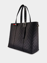 Gucci Black Leather GG Tote Bag