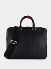 Gucci Black GG Leather Large Briefcase