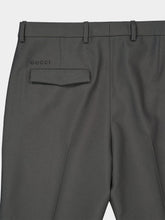 Gucci Grey Straight Fit Technical Panama Trousers