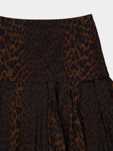 Balenciaga Leopard Print Silk Godet Midi Skirt