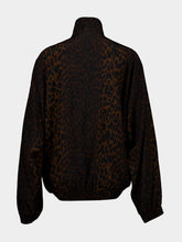 Balenciaga Brown Leopard Print Silk Tracksuit Top