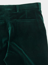 Gucci Dark Green Cotton Velvet Wide-Leg Trousers