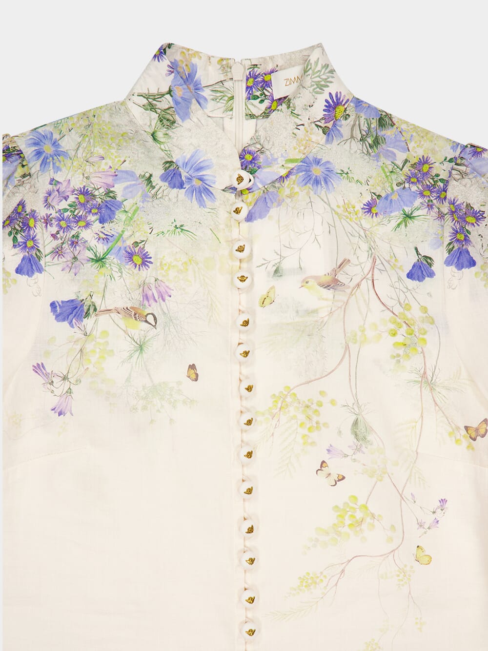 White Harmony Blouse with Floral Print