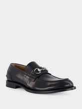 Gucci Black Leather Loafers with Horsebit