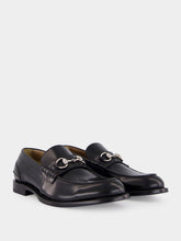 Gucci Black Leather Loafers with Horsebit