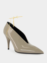 Grey Patent Leather 97 Heeled Pumps | HP - Fashion Clinic