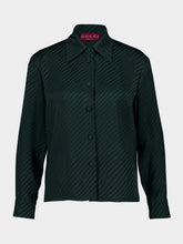 Gucci Dark Green Interlocking GG Silk Jacquard Shirt