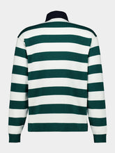 Gucci Green and White Striped Cotton Polo