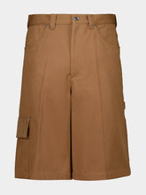 Gucci Camel Heavy Canvas Cotton Cargo Shorts