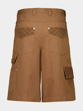 Gucci Camel Heavy Canvas Cotton Cargo Shorts