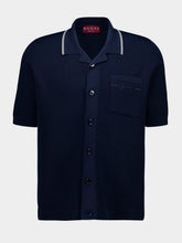 Gucci Ink Blue Short-Sleeve Viscose Polo Shirt