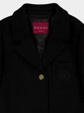 Gucci Black Batavia Wool Coat with Patch