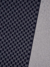 Gucci Dark Blue and Light Grey GG Wool Cashmere Scarf