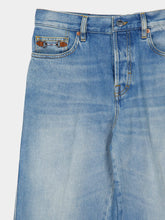 Gucci Light Blue Flared Denim Trousers