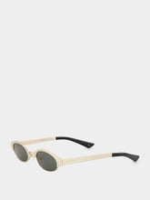 Alexander McQueen Gold Ellipse Metal Round Sunglasses
