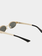 Alexander McQueen Gold Ellipse Metal Round Sunglasses