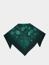 Gucci Dark Green Flora Silk Twill Scarf