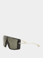 Alexander McQueen Black T-Bar Visor Sunglasses