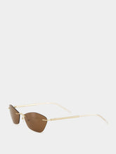 Alexander McQueen Gold T-Bar Slim Sunglasses