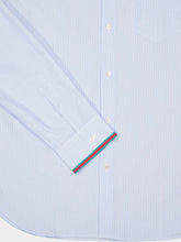 Gucci Light Blue Striped Cotton Shirt with Web