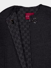 Gucci Dark Grey Silk Wool Cape with Horsebit