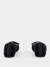 Gucci Black Velvet GG Crystal Horsebit Ballet Flat