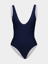 Gucci Navy Blue GG Jacquard Swimsuit