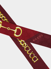 Gucci Bordeaux Printed Silk Twill Ribbon