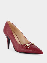 Gucci Rosso Ancora GG Leather Horsebit Pump