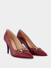 Gucci Rosso Ancora GG Leather Horsebit Pump