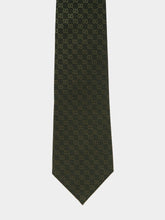 Gucci Green and Light Green GG Silk Jacquard Tie