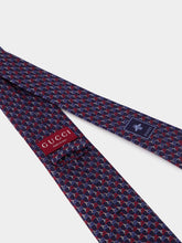 Gucci Blue and Red GG Silk Jacquard Tie