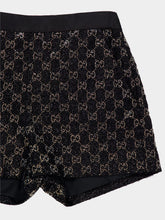 Gucci Black Embroidered Lamé GG Shorts