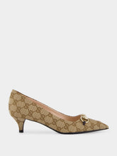 Gucci Beige GG Canvas Pump with Horsebit