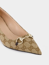 Gucci Beige GG Canvas Pump with Horsebit